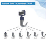 Mexico Local Stock 3.5 Inch HD Touch screen Anesthesia Digital Video Laryngoscope 6 sizes Reusable Sterilizable Blades Optional