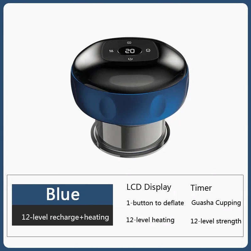 Smart Electric Vacuum Cupping Massager – Heating Suction Cup Device for Body, Back, Neck & Arms