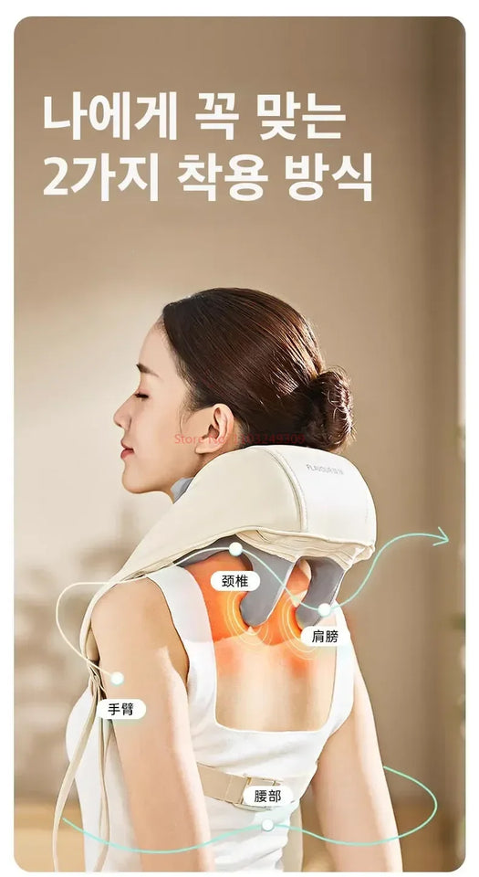 Korean Shoulder & Neck Massager – 26W BLDC Kneading Massage Shawl with Heat