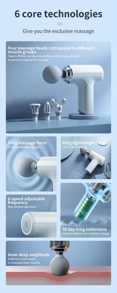 Mini Massage Gun – Wireless Deep Tissue Muscle Relaxation Massager