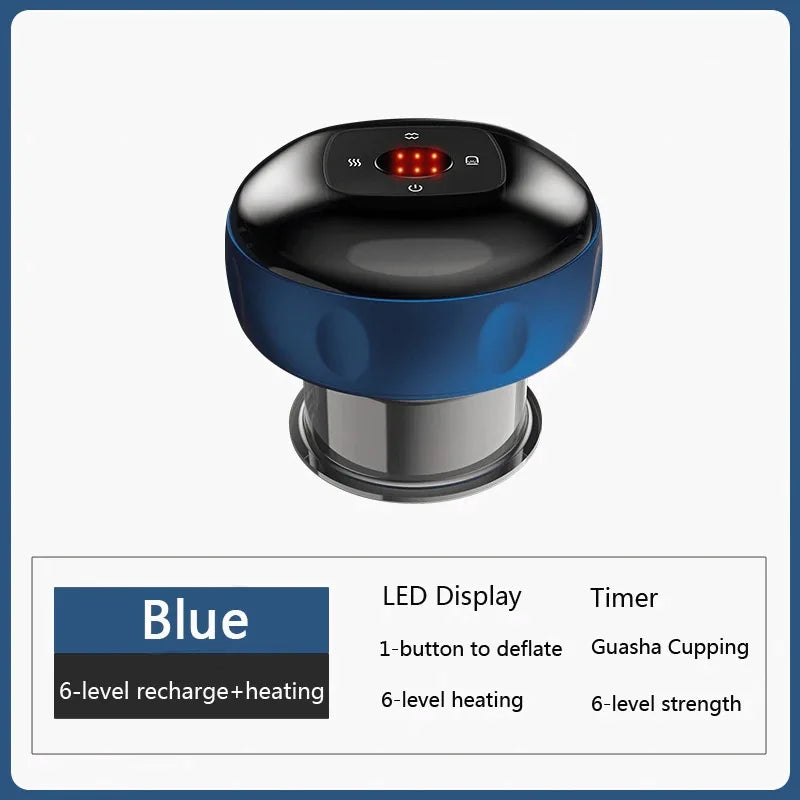 Smart Electric Vacuum Cupping Massager – Heating Suction Cup Device for Body, Back, Neck & Arms