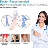 1 Pair Open Toe Thigh High Compression Stockings with Silicone Band – 20-30mmHg Graduated Support for Varicose Veins