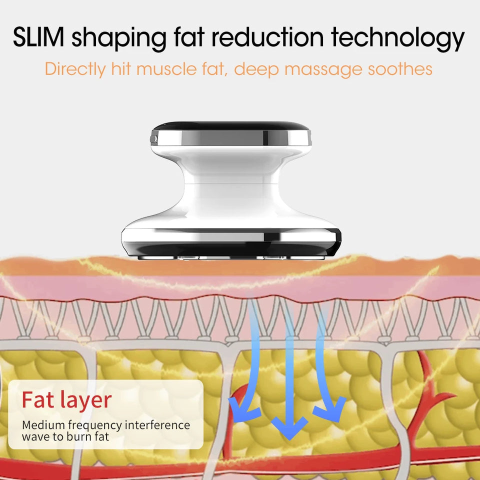 Radio Frequency Body Slimming Machine Fat Burner Slim Shaping Device LED Light Lose Weight Cellulite Massager Black White