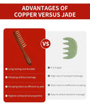 10-Teeth Copper & Wood Massager Comb for Head Meridian Therapy and Relaxation