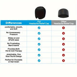 1pc Ice Cap, Migraine Headache Head Wrap, Hot Cold Gel Hat, Gel Ice Pack, Light Blocking - With Extra Gel On The Top