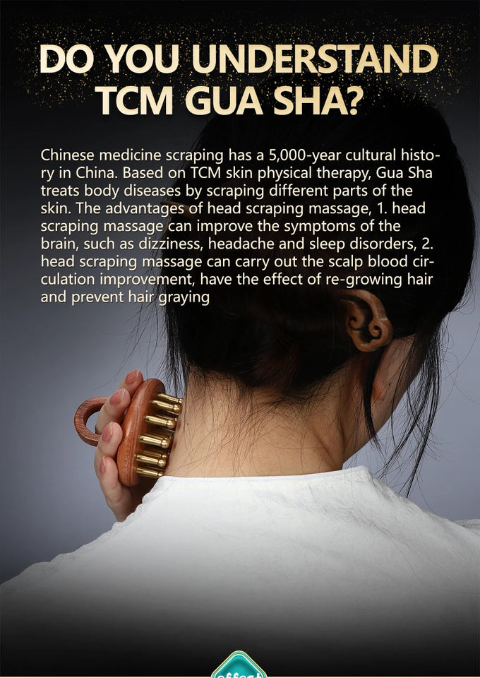 Meridian Therapy Treatment Tools 19-Teeth Scalp Massager Comb  for Skin Scraping and Head Relaxation