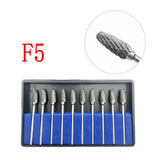 10PCS Assorted Tungsten Steel Dental Polisher Burs – 2.35MM Low-Speed Handpiece Drill Bits for Dental Lab