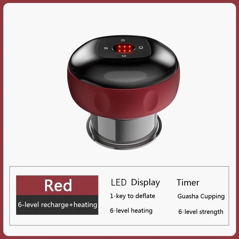 Smart Electric Vacuum Cupping Massager – Heating Suction Cup Device for Body, Back, Neck & Arms