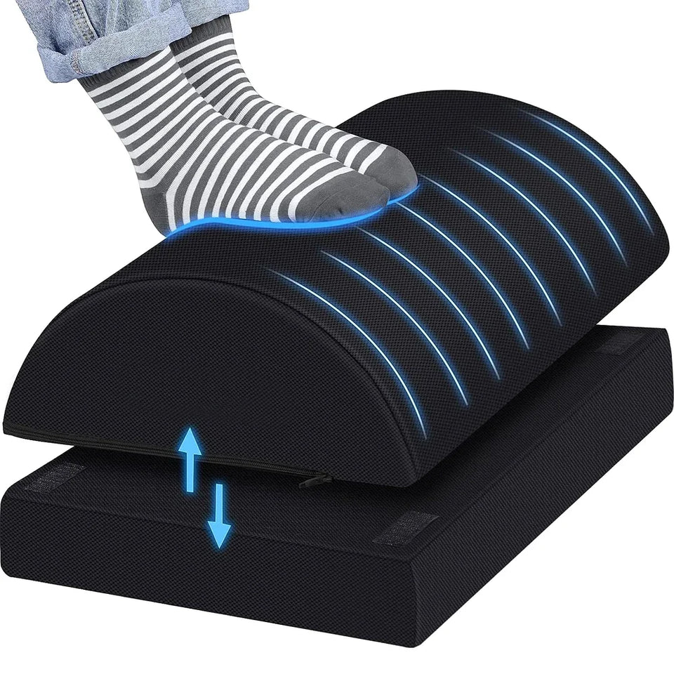 Foot Rest for Under Desk At Work, Comfortable Foot Stool with 2 Adjustable Heights for Office, Home, Car