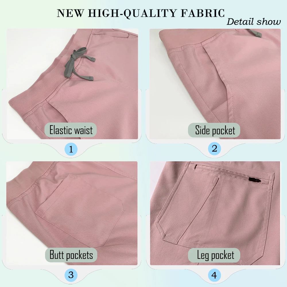 High-Quality V-Neck Medical Scrub Set with Pockets for Men & Women