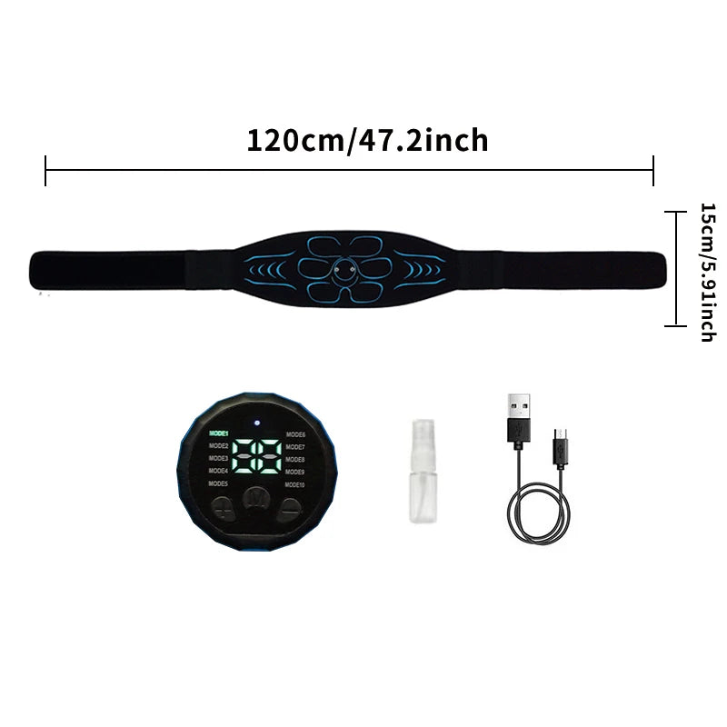 Smart USB Rechargeable Abdominal Toning Belt – Muscle Trainer & Massager
