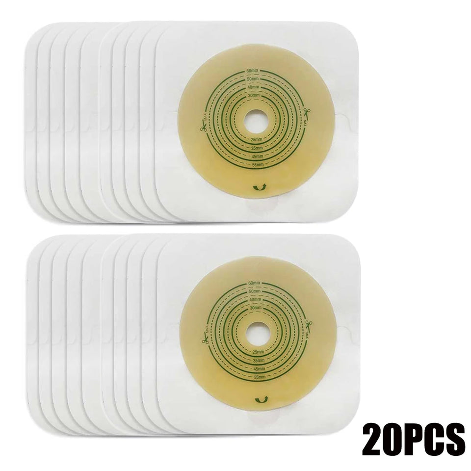 Open Clip Ostomy Bags – Two-Piece Drainable Colostomy & Ileostomy Pouches with Hoop & Loop Closure for Stoma Care