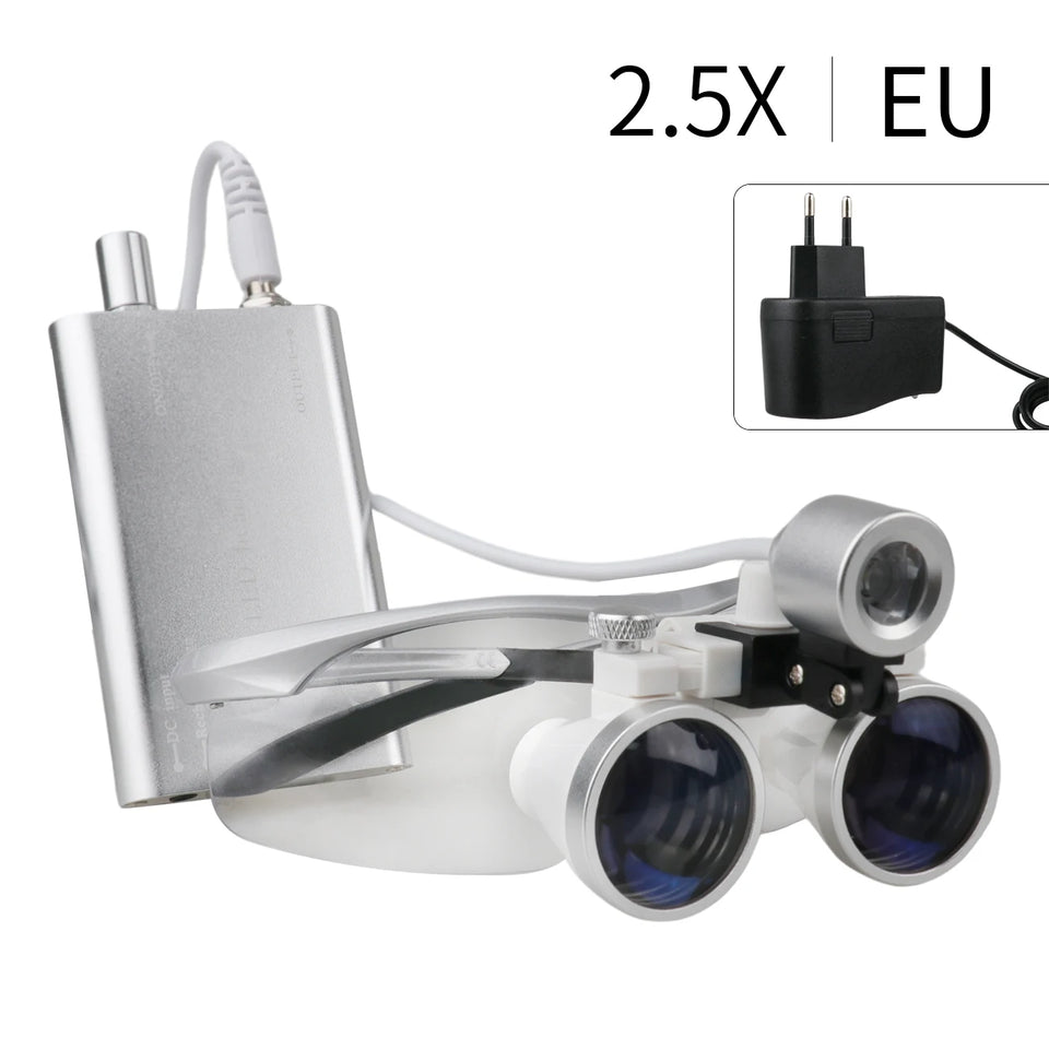 Dental Surgical Loupes 2.5X/3.5X with LED Light – Medical Magnifying Glasses for Dentistry & Surgery