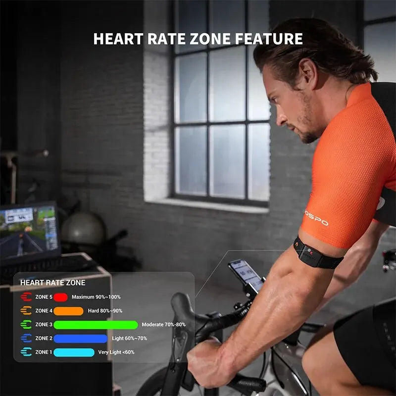 COOSPO HW9 Armband Heart Rate Monitor – BLE5.0 & ANT+ Compatible for Fitness & Cycling