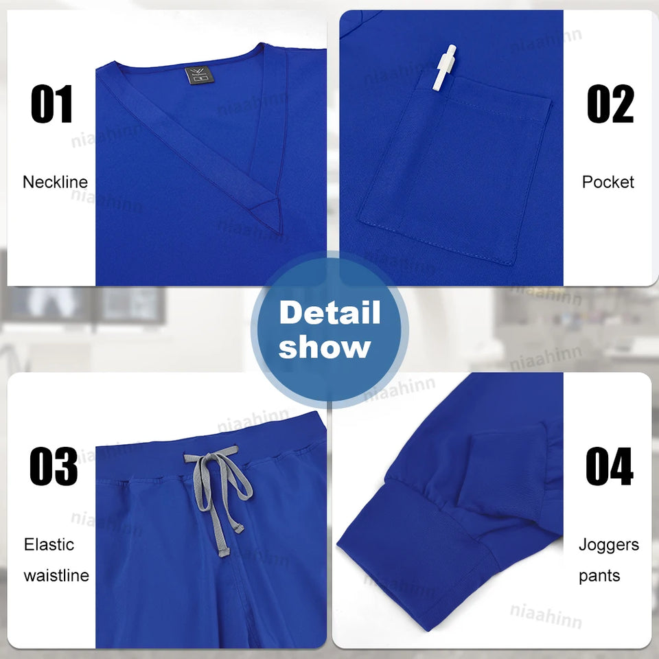 Wholesale Unisex Medical Jogger Scrub Set with Accessories