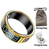 2025 SR08 Smart Ring – LED Display, Heart Rate & SpO₂ Monitor, 5ATM Waterproof Fitness Ring for Men & Women