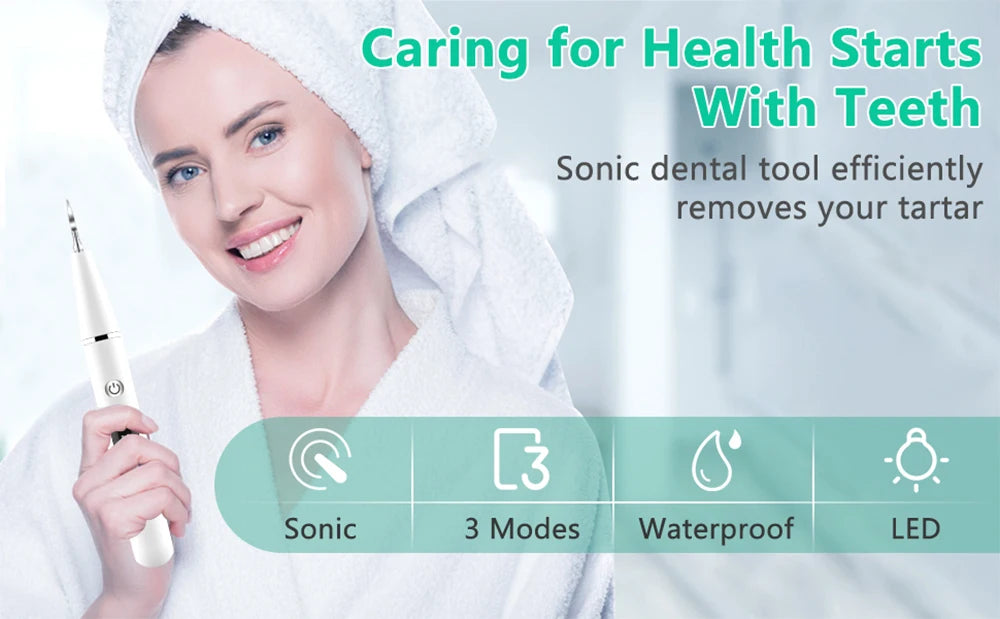 Ultrasonic Dental Calculus Scaler – Electric Tartar & Plaque Remover for Teeth Cleaning and Stain Elimination