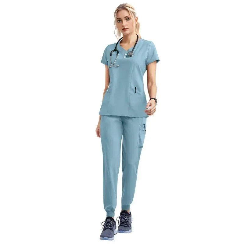 Women's Medical Scrubs Jogger Set – Doctor & Nurse Surgical Uniform