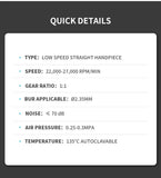 AZDENT Dental Low-Speed Contra Angle Handpiece – Latch Type, Fits E-Type Air Motors