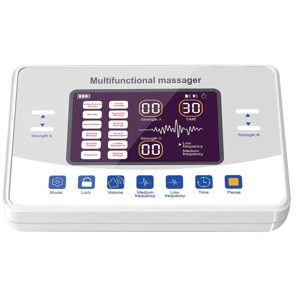 12-Mode TENS & EMS Muscle Stimulator – Electronic Pulse Massager Therapy Device