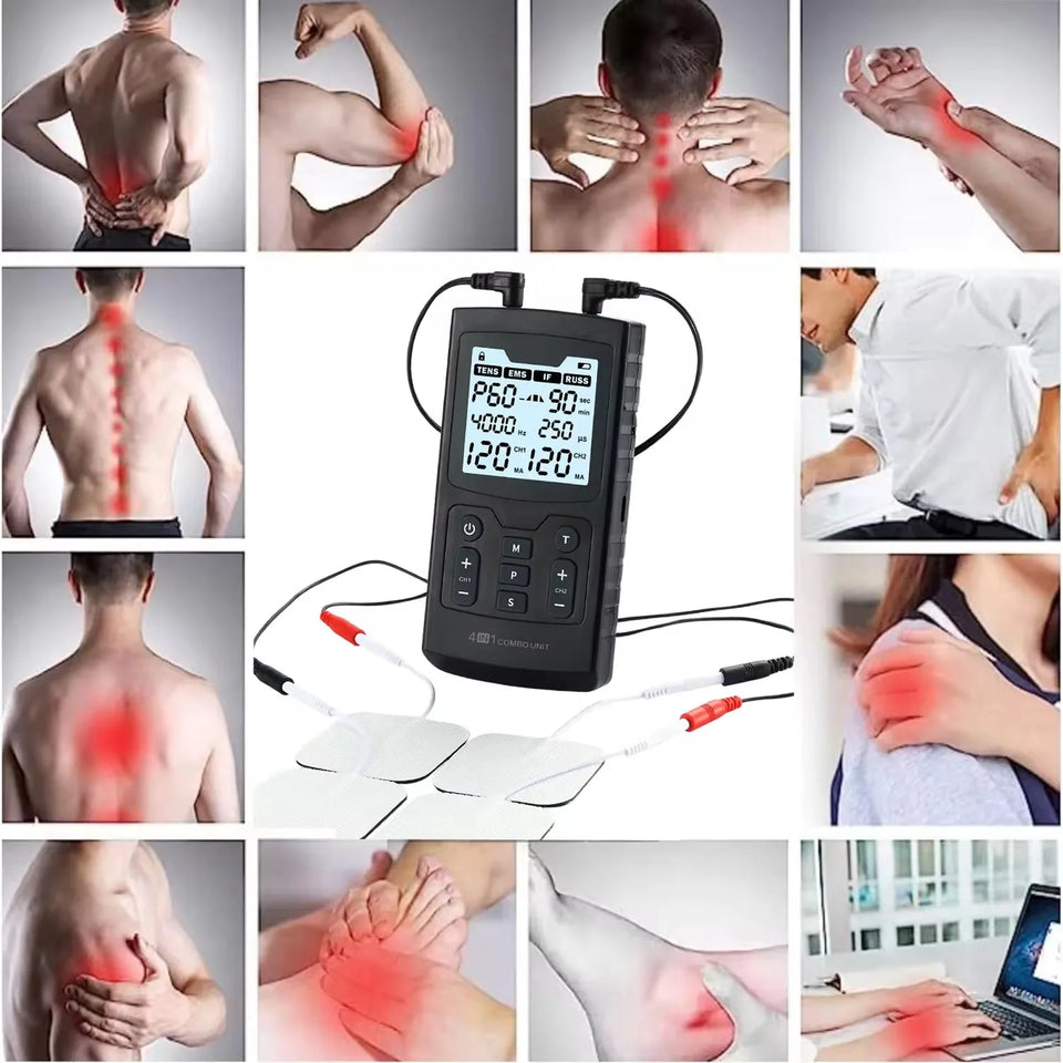 EMS Electric Muscle Stimulator Interferential High-Frequency Medical Physiotherapy Therapy Massager Device IFT RUSS TENS Pulse