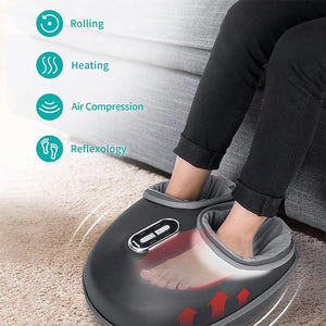 Nekteck Foot Massager Heating Therapy Air Compression Shiatsu Knead Roller Muscle Relaxation Electric Foot Massage Machine