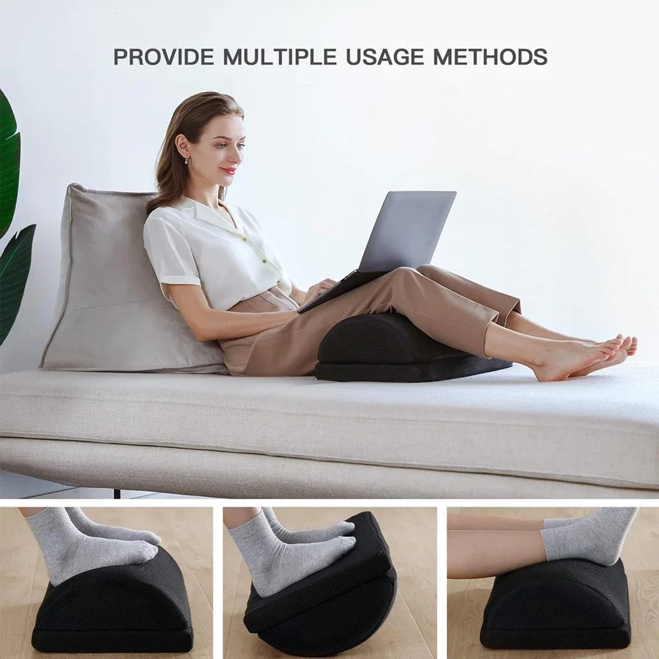 Foot Rest for Under Desk At Work, Comfortable Foot Stool with 2 Adjustable Heights for Office, Home, Car