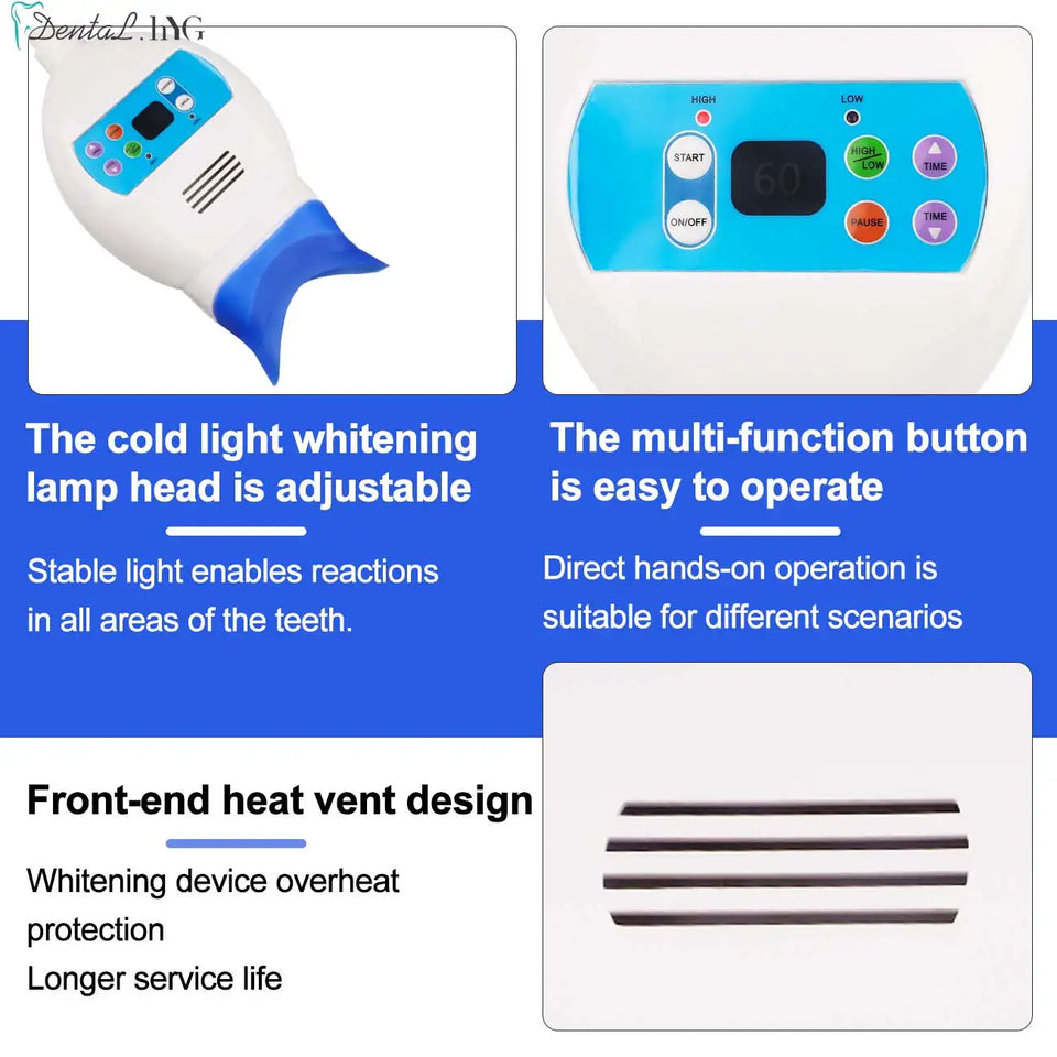 Professional LED Teeth Whitening Lamp – Cold Blue Light Dental Bleaching Machine with Center Pillar Stand