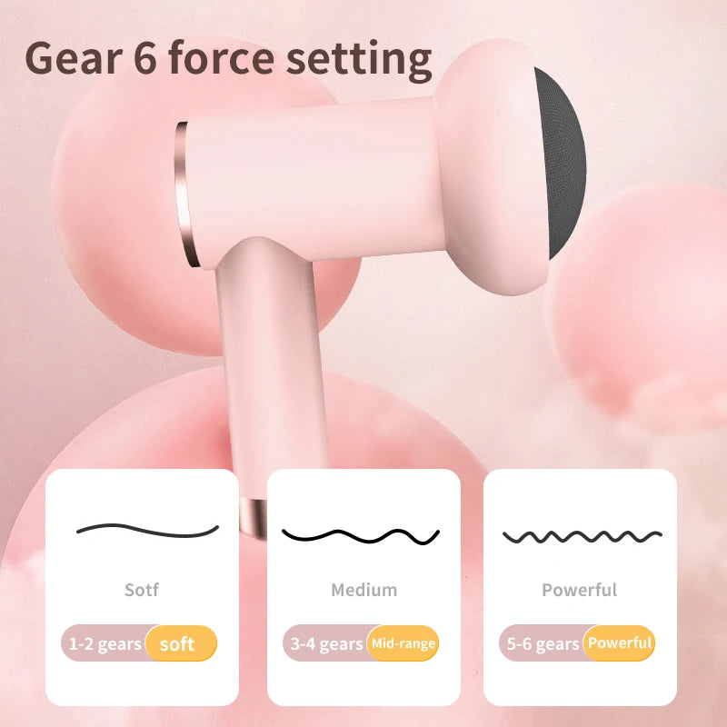 Wireless Charging Massage Gun – Handheld Fat Burning & Muscle Kneading Stick (Pink/White)