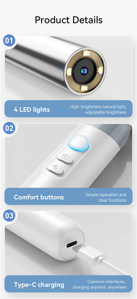 Wireless Visual Ear Camera – 1080P HD Endoscope with 1.38'' IPS Screen, Ear Wax Removal & Inspection Tool
