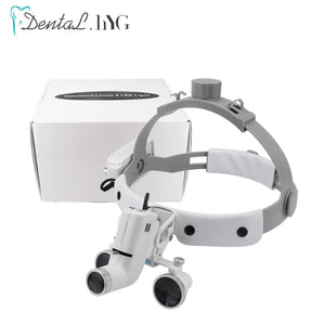 Dental Surgical Loupes with LED Headlight – 2.5X/3.5X Binocular Magnifier with Adjustable 5W Lamp