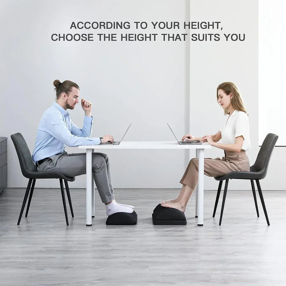 Foot Rest for Under Desk At Work, Comfortable Foot Stool with 2 Adjustable Heights for Office, Home, Car