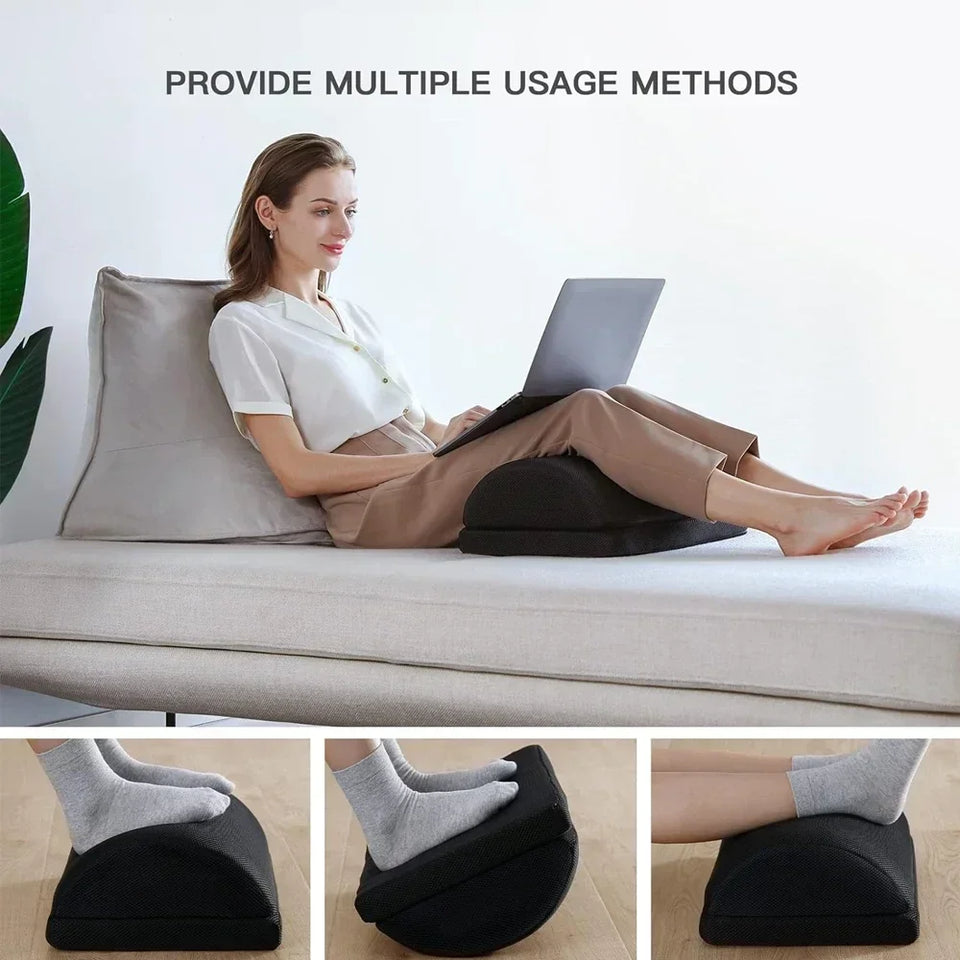Foot Rest for Under Desk At Work, Comfortable Foot Stool with 2 Adjustable Heights for Office, Home, Car