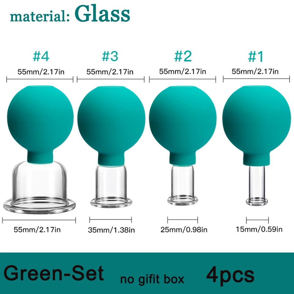 Rubber Cupping Face Massager Vacuum Eye Skin Lifting Facial Cups Anti Cellulite Jar Anti-Wrinkle Cupping Therapy Beauty Tool