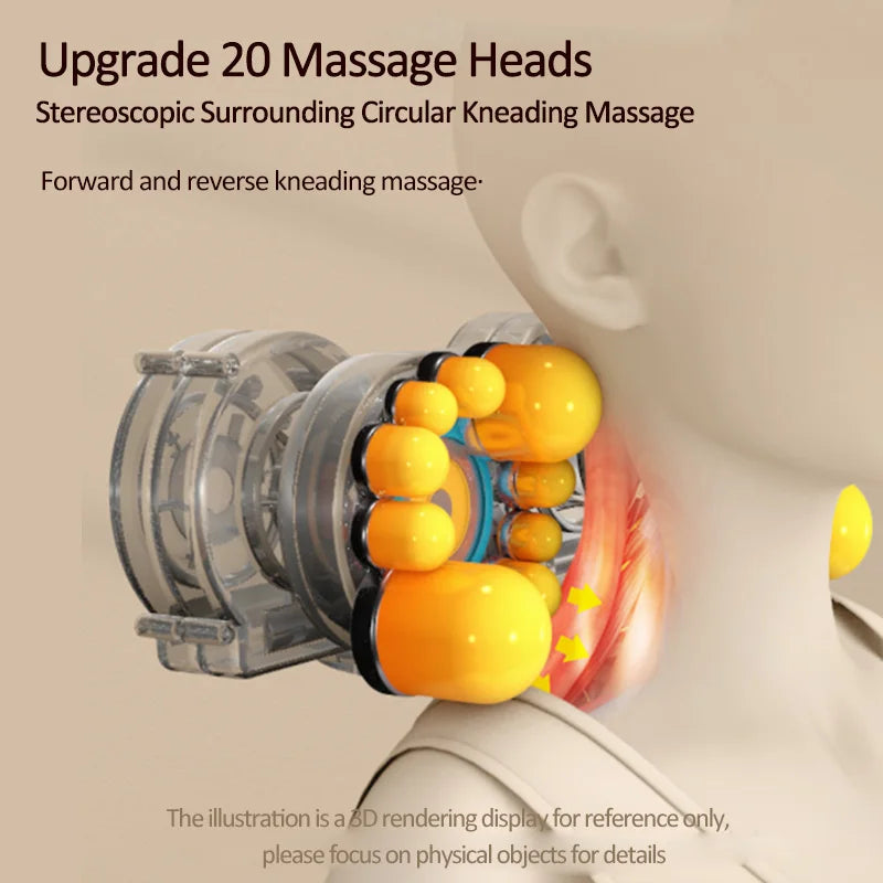 Jinkairui Shiatsu Neck & Back Massage Pillow with Heat – Multifunctional Cervical and Shoulder Massager