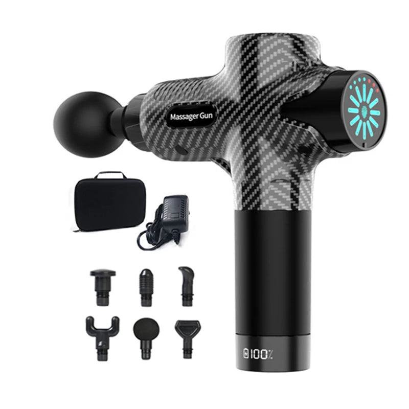 24V Professional Massage Gun with Hot & Cold Therapy – 12 Head Deep Tissue Fascia Massager