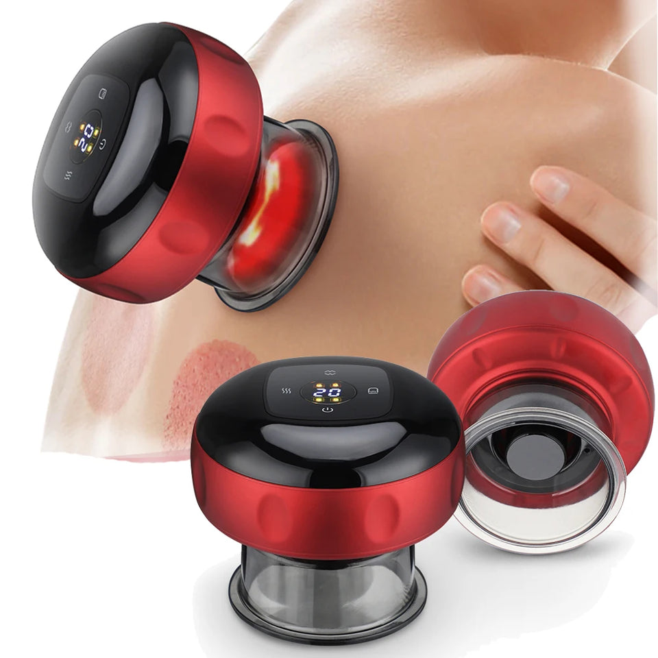 Smart Electric Vacuum Cupping Massager – Heating Suction Cup Device for Body, Back, Neck & Arms