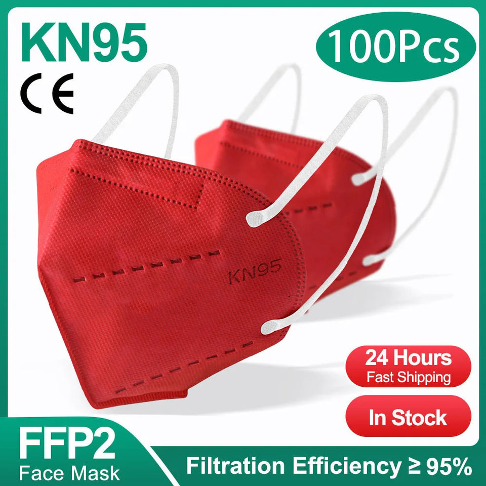 FFP2/KN95 Black Face Masks – 5-Layer CE Approved Respirator for Adults (10–200pcs)