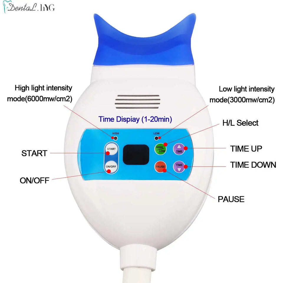 Professional LED Teeth Whitening Lamp – Cold Blue Light Dental Bleaching Machine with Center Pillar Stand