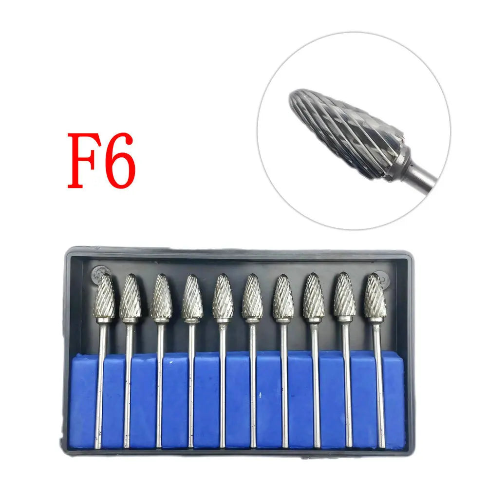 10PCS Assorted Tungsten Steel Dental Polisher Burs – 2.35MM Low-Speed Handpiece Drill Bits for Dental Lab