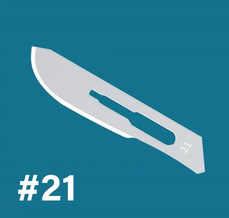 100PCS Sterile Dental Surgical Blades – Carbon Steel Scalpel Knives with Handle for Medical, Beauty, and DIY Repairs