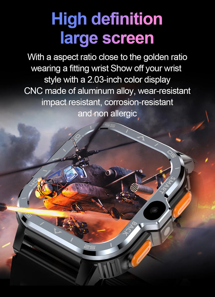 Valdus PGD Android Smartwatch for Men – Dual Camera, GPS, 16G/64G Storage, 4G SIM & NFC