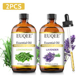 EUQEE 118ml Essential Oils – Lavender, Jasmine, Eucalyptus, Vanilla & Peppermint with Glass Dropper