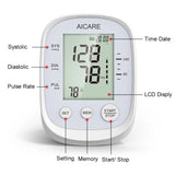 Aicare Digital Upper Arm Blood Pressure Monitor – Automatic BP & Pulse Rate Tracker with Large Adjustable Cuff