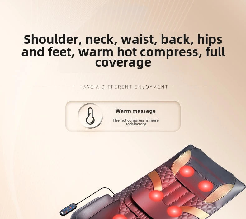 Upgrade Large Area Vibration Airbag Swing Heated Neck Massager Full Body Massage Mat Mattress Traction Lumbar with Remote Contro