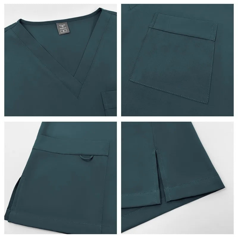 Quick-Dry Elastic Plus-Size Lab Uniform Set for Men & Women