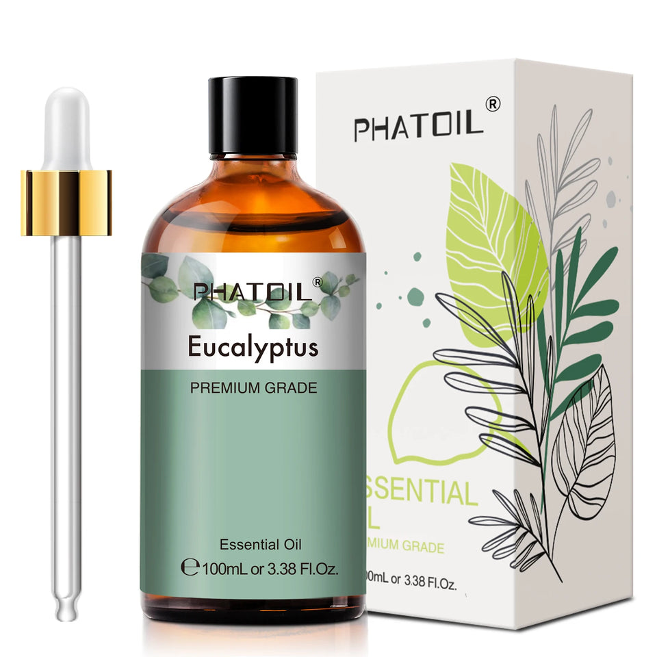 PHATOIL Natural Essential Oils – Vanilla, Peppermint, Bergamot & Eucalyptus (10ml/30ml/100ml)