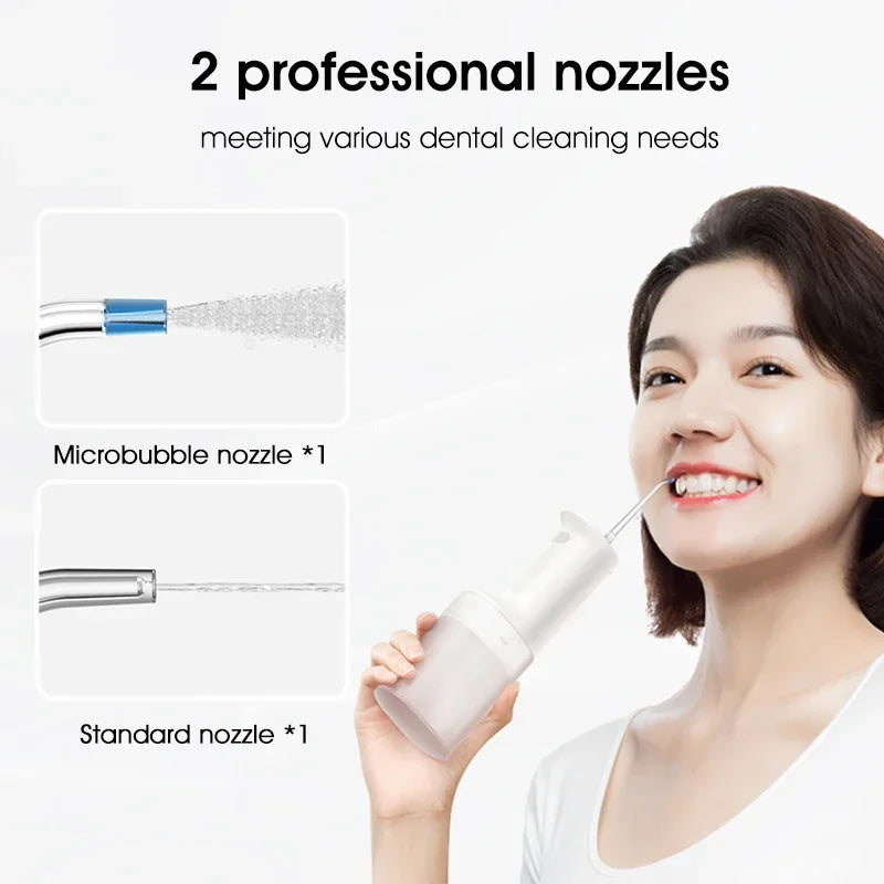Xiaomi Mijia Portable Oral Irrigator 2 – USB Rechargeable Water Flosser (200 ml, 4 Modes, 4 Nozzles)