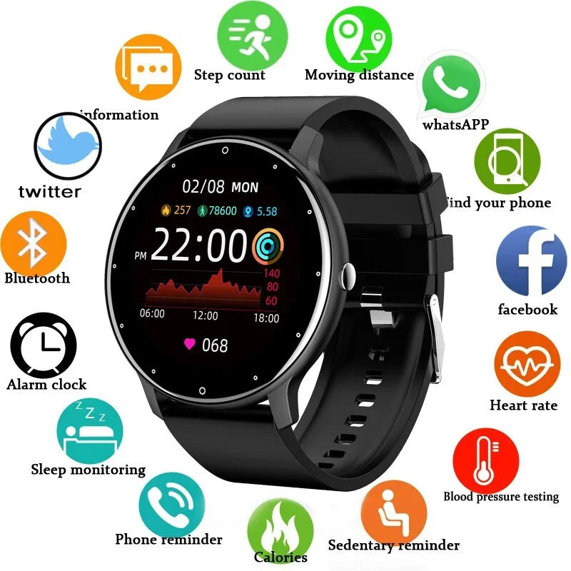 LIGE 2025 Smart Watch – Waterproof Fitness Tracker with Heart Rate Monitor for Women & Men, Compatible with Android & iOS