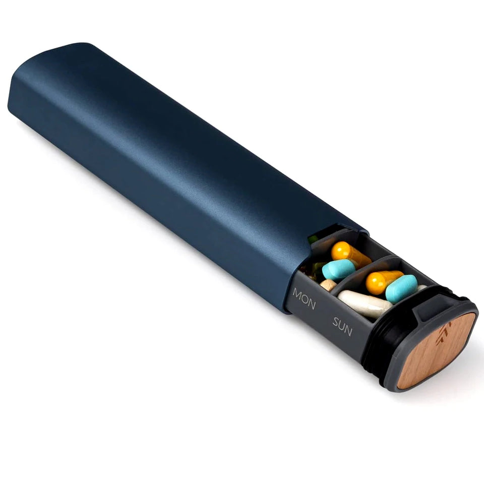 7-Day Premium Aluminum Pill Organizer – Large Capacity Weekly Pill Box for Vitamins, Supplements & Medicine